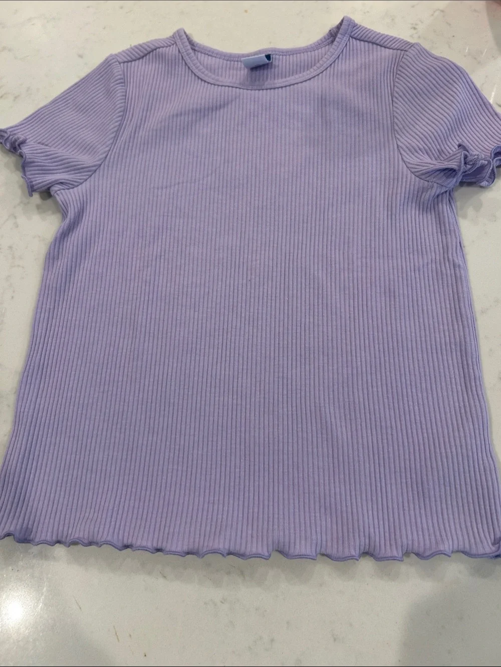 Old Navy Lilac Ribbed Short Sleeve Tee